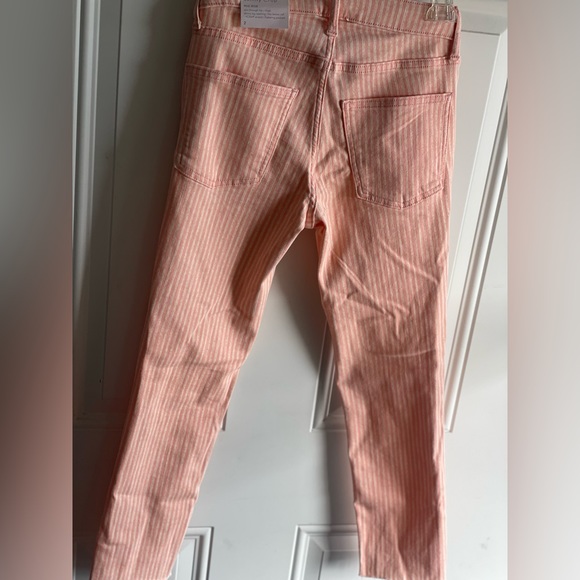 NWT LC Lauren Conrad Skinny Crop Mid Rise Lycra Stretch Jeans In Pink Striped - Picture 13 of 16